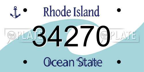 34270 Rhode Island License Plate