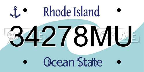 34278MU Rhode Island License Plate