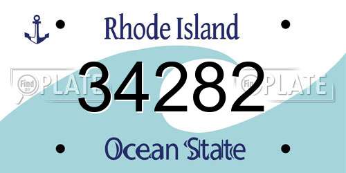 34282 Rhode Island License Plate