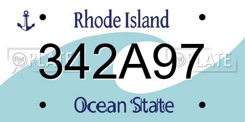 342A97 Rhode Island License Plate