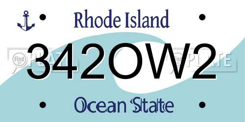 342OW2 Rhode Island License Plate