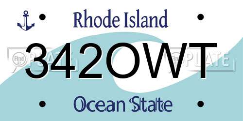 342OWT Rhode Island License Plate