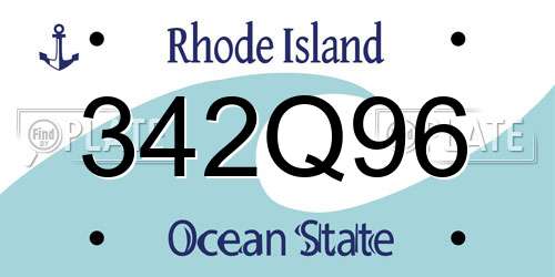342Q96 Rhode Island License Plate
