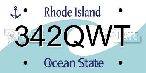 342QWT Rhode Island License Plate