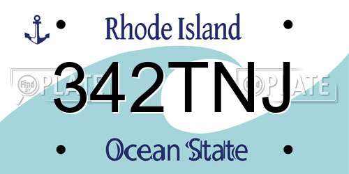 342TNJ Rhode Island License Plate