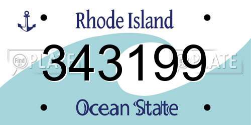 343199 Rhode Island License Plate