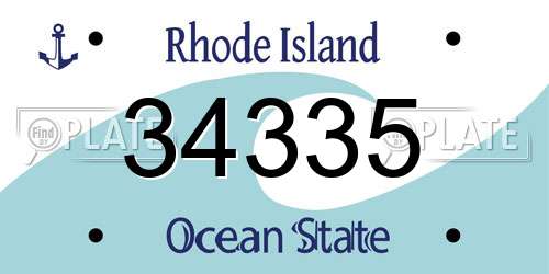 34335 Rhode Island License Plate