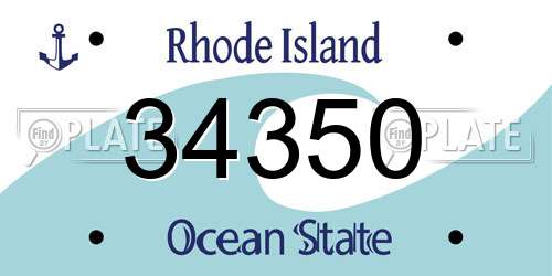 34350 Rhode Island License Plate