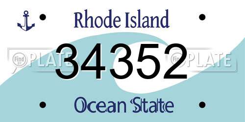 34352 Rhode Island License Plate
