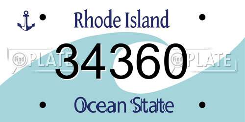 34360 Rhode Island License Plate