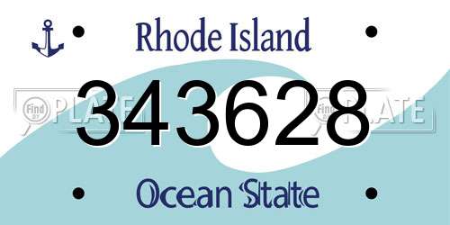 343628 Rhode Island License Plate