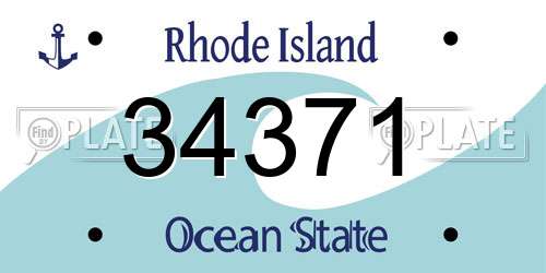 34371 Rhode Island License Plate