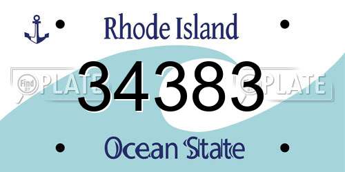 34383 Rhode Island License Plate