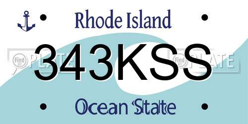 343KSS Rhode Island License Plate