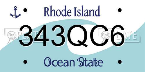 343QC6 Rhode Island License Plate
