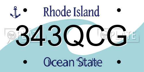 343QCG Rhode Island License Plate