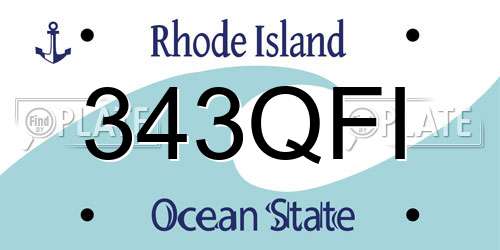343QFI Rhode Island License Plate