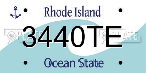 3440TE Rhode Island License Plate