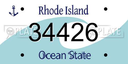 34426 Rhode Island License Plate
