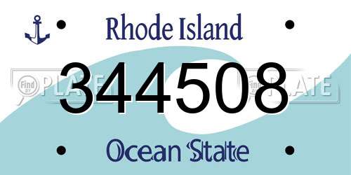 344508 Rhode Island License Plate