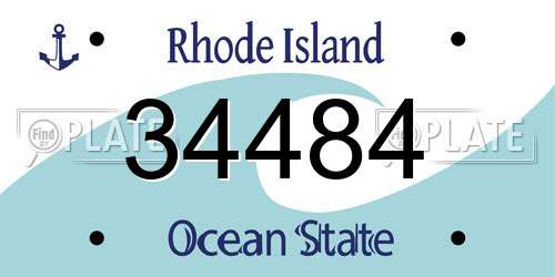 34484 Rhode Island License Plate