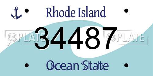 34487 Rhode Island License Plate