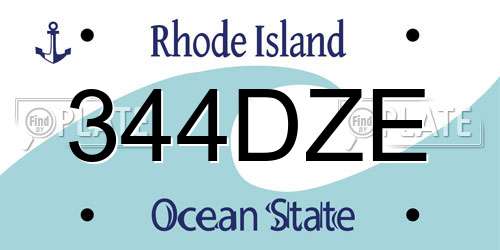 344DZE Rhode Island License Plate