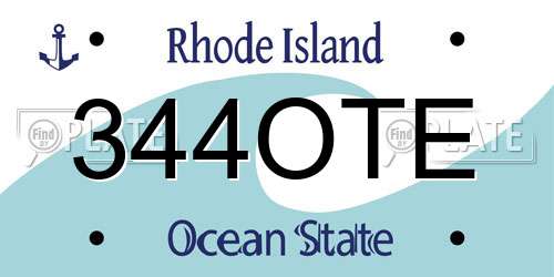 344OTE Rhode Island License Plate