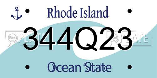 344Q23 Rhode Island License Plate