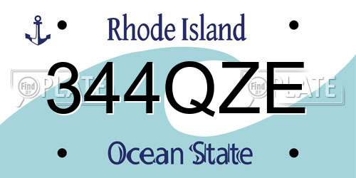 344QZE Rhode Island License Plate