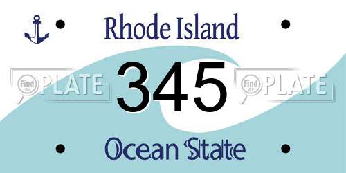345 Rhode Island License Plate