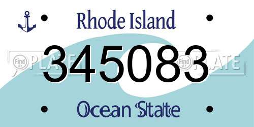 345083 Rhode Island License Plate