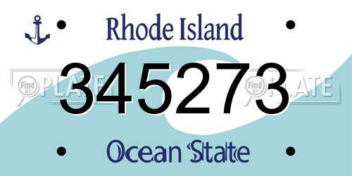 345273 Rhode Island License Plate