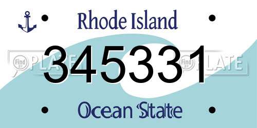345331 Rhode Island License Plate