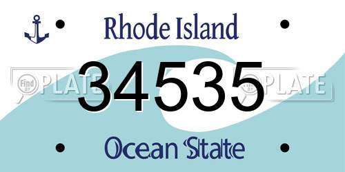 34535 Rhode Island License Plate