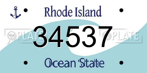 34537 Rhode Island License Plate