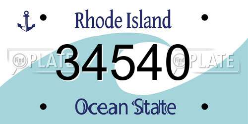 34540 Rhode Island License Plate