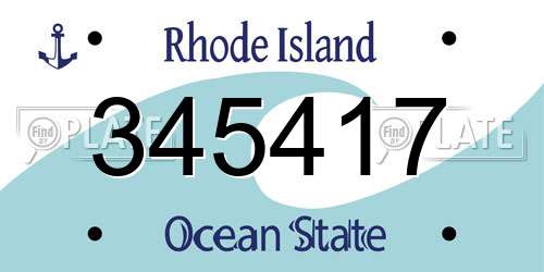 345417 Rhode Island License Plate