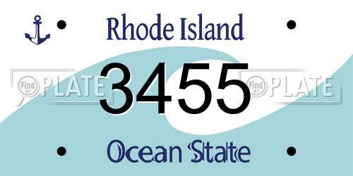 3455 Rhode Island License Plate