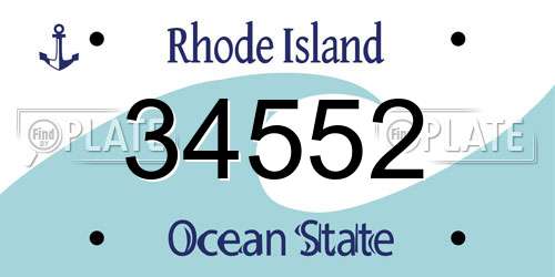 34552 Rhode Island License Plate
