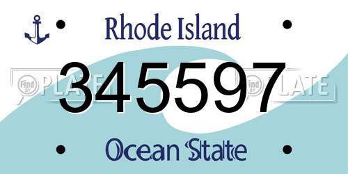 345597 Rhode Island License Plate