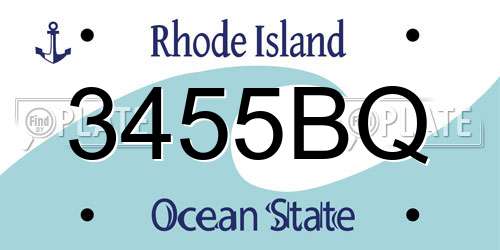 3455BQ Rhode Island License Plate