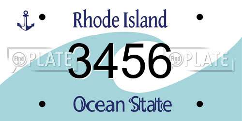3456 Rhode Island License Plate