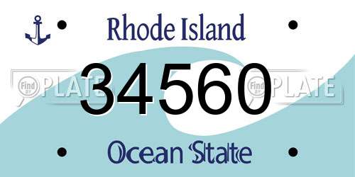34560 Rhode Island License Plate