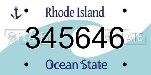 345646 Rhode Island License Plate