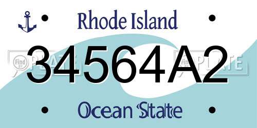 34564A2 Rhode Island License Plate
