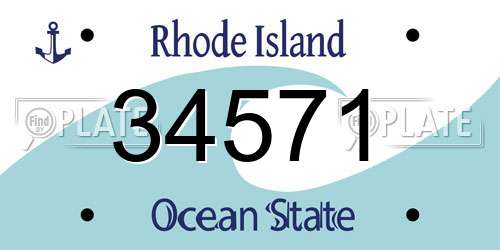 34571 Rhode Island License Plate