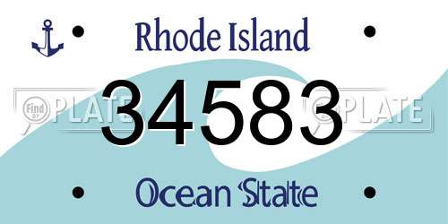 34583 Rhode Island License Plate