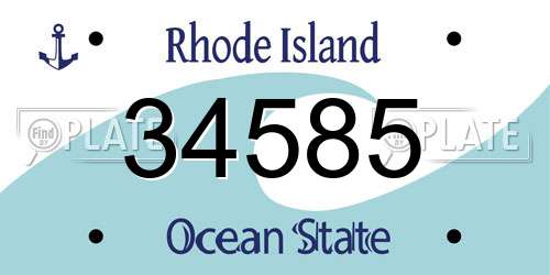 34585 Rhode Island License Plate