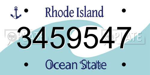 3459547 Rhode Island License Plate